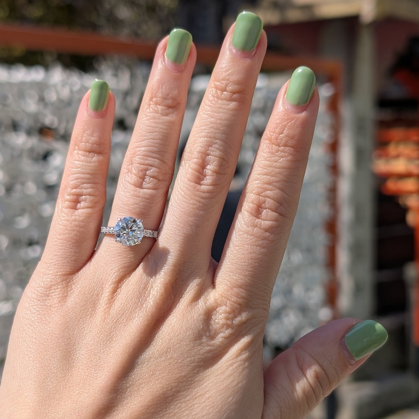 Cupid's Secret Grande — 3CT Round Brilliant Moissanite Ring | Hidden Heart Gallery