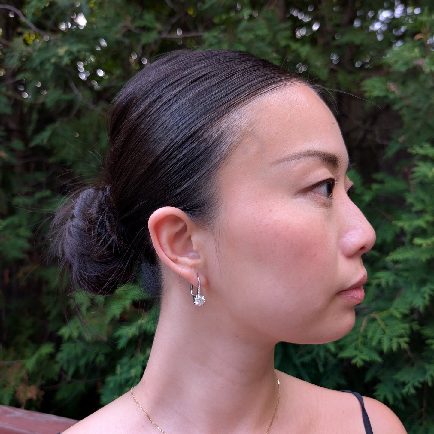 The Éclat Drop Silver — Moissanite Drop Earrings with Pavé Lever-Back