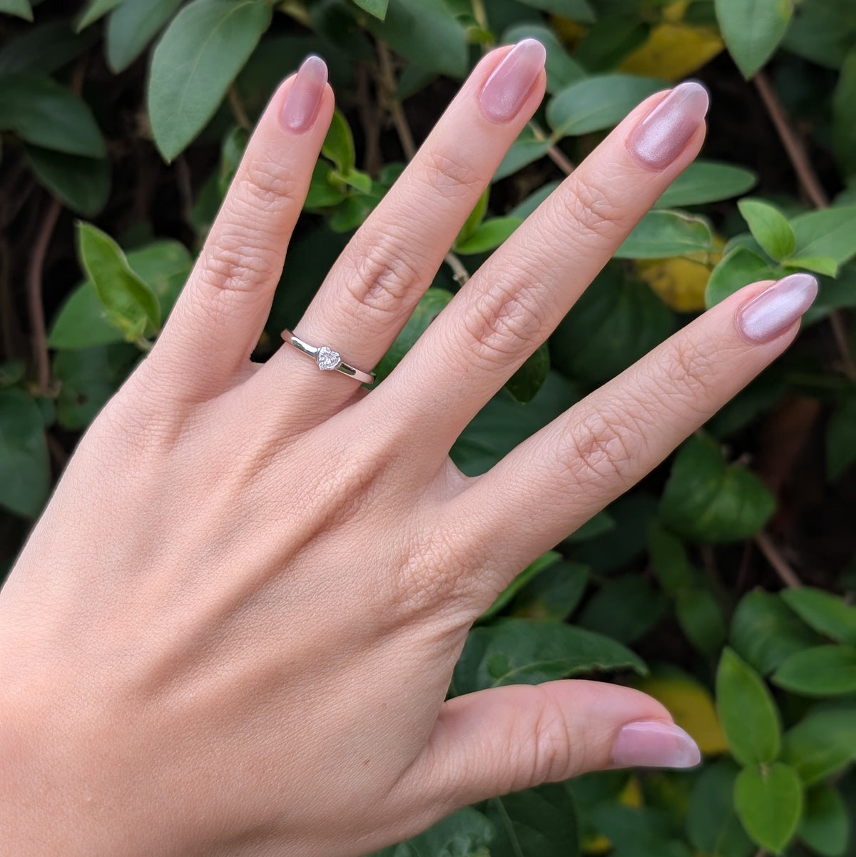 The Coeur — 0.3CT Heart Cut Moissanite Ring | Half Bezel