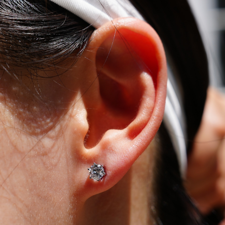 The Lumière Studs Silver — Round Brilliant Moissanite Stud Earrings