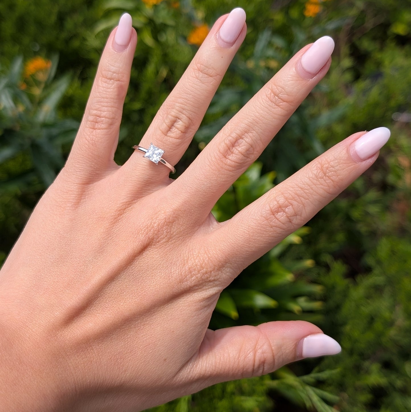 The Princess — 1CT Princess Cut Moissanite Ring | Hidden Halo