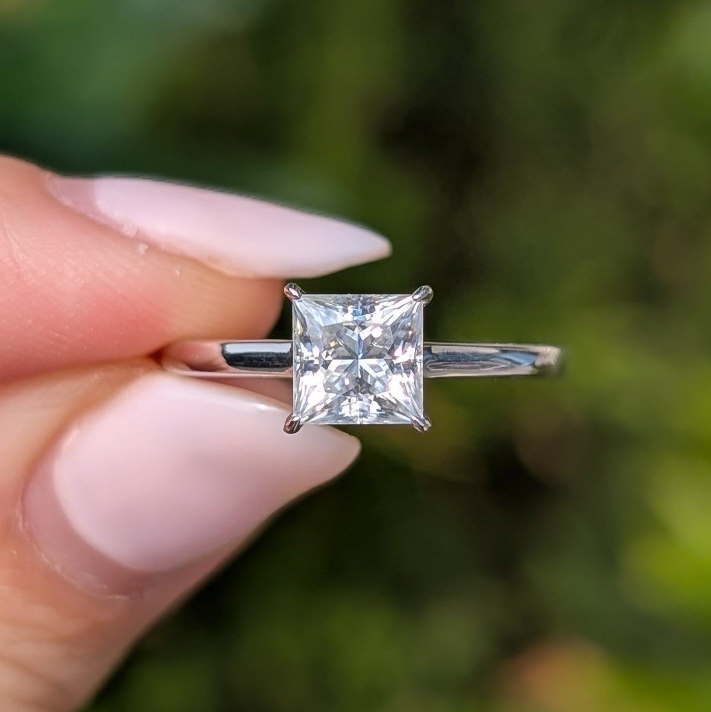 The Princess — 1CT Princess Cut Moissanite Ring | Hidden Halo