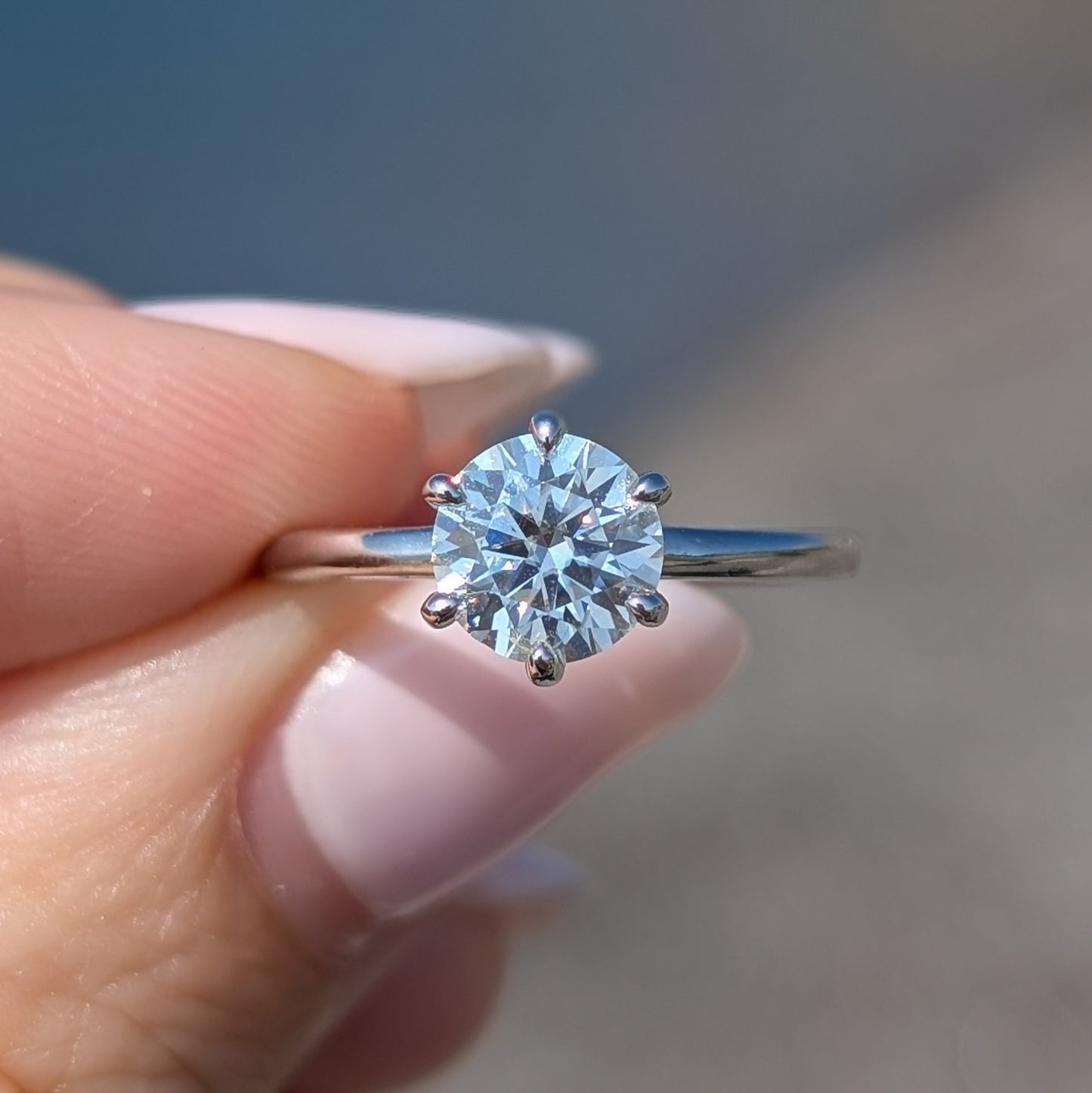 The Lumina Classic — 1CT Round Moissanite Solitaire Ring | Basket Setting