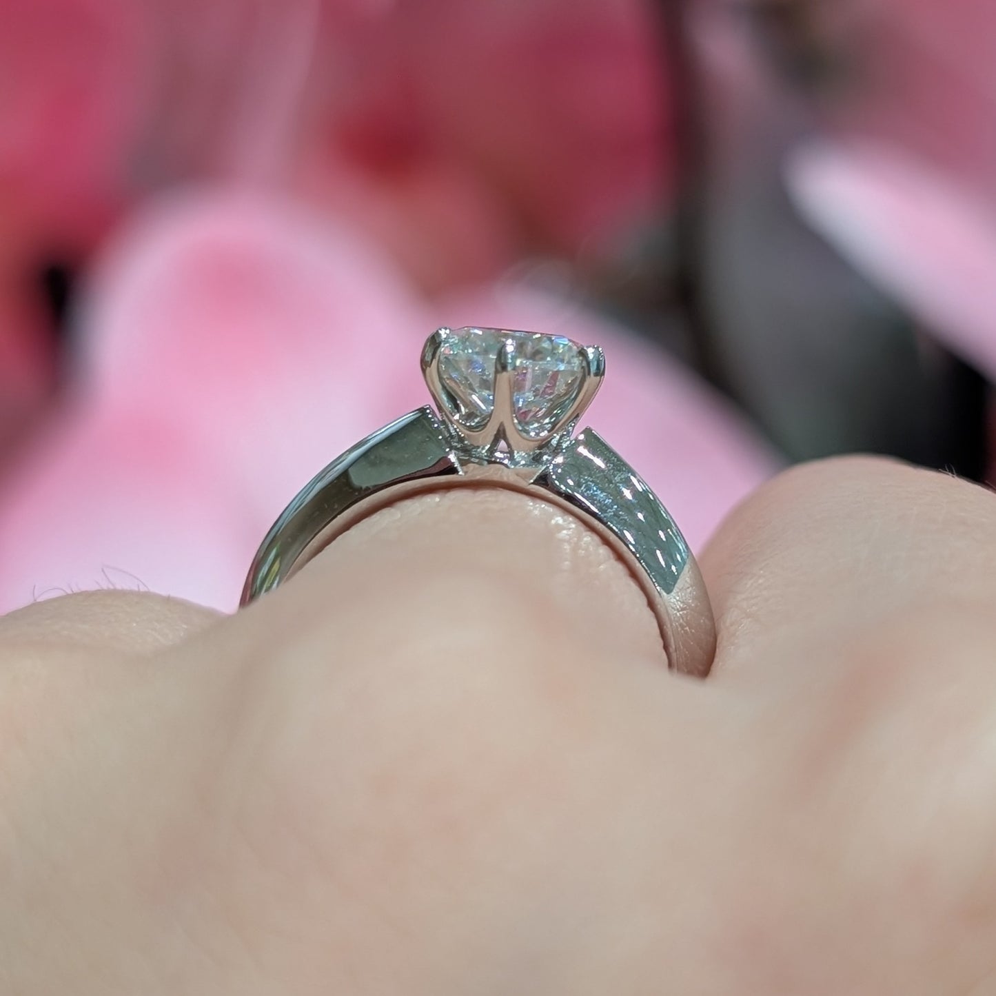 The Bold Classic — 1.2CT Round Brilliant Moissanite Ring | Thick Band
