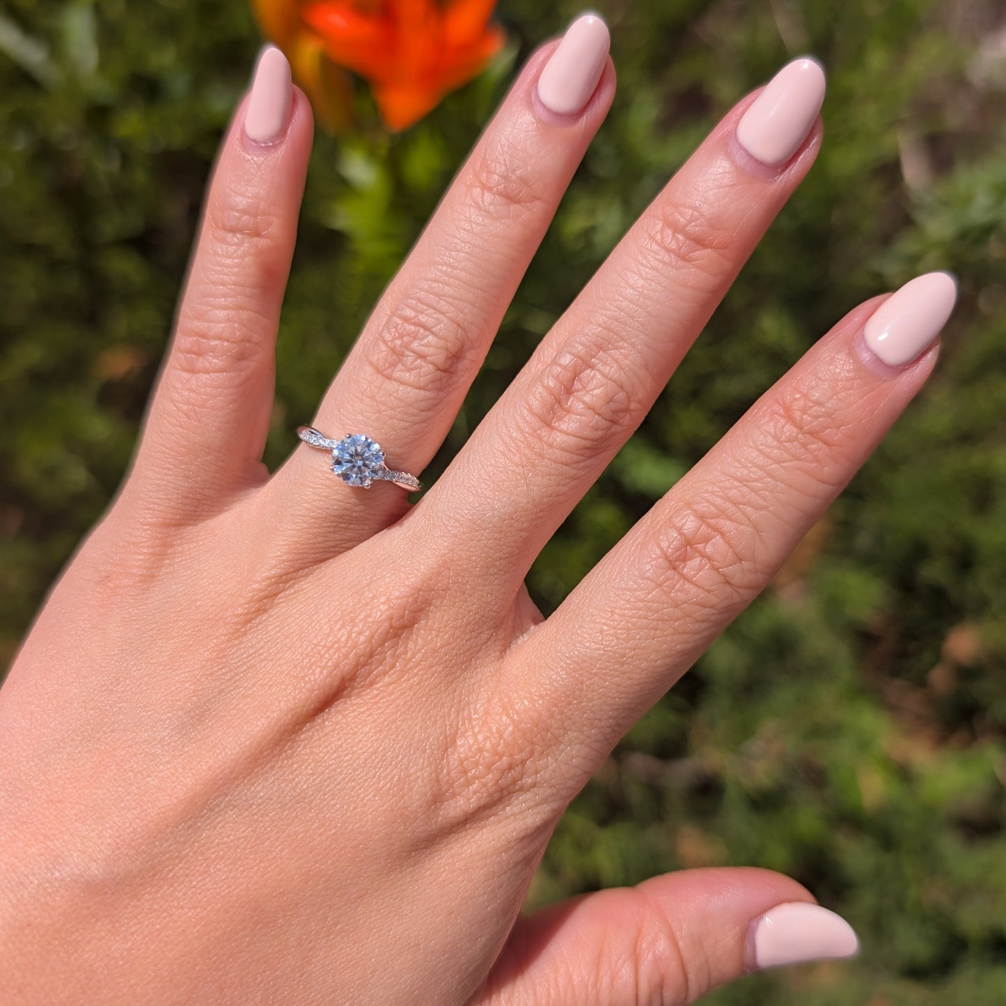 The Evermore — 1CT Round Brilliant Moissanite Ring | Twisted Pavé Band