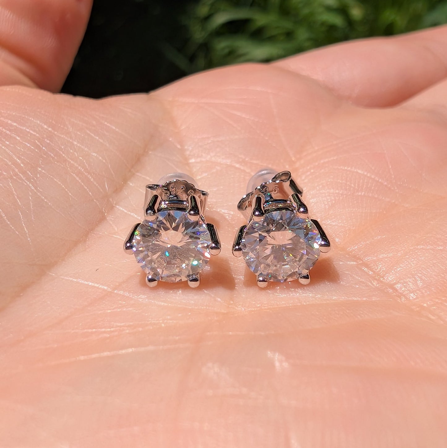 The Lumière Studs Silver — Round Brilliant Moissanite Stud Earrings