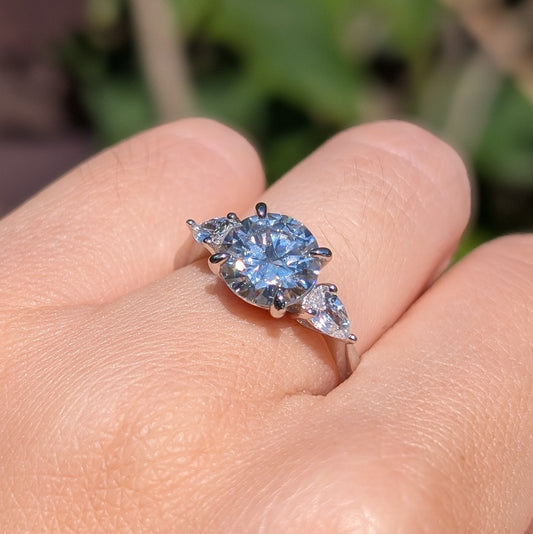 Forever Trio Pear — 2.6CT Three Stone Ring with Pear Flanks