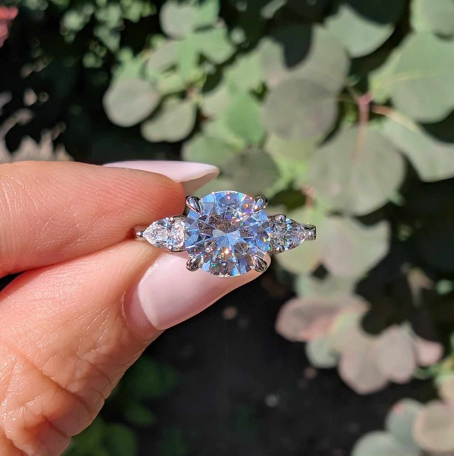 Forever Trio Pear — 2.6CT Three Stone Ring with Pear Flanks