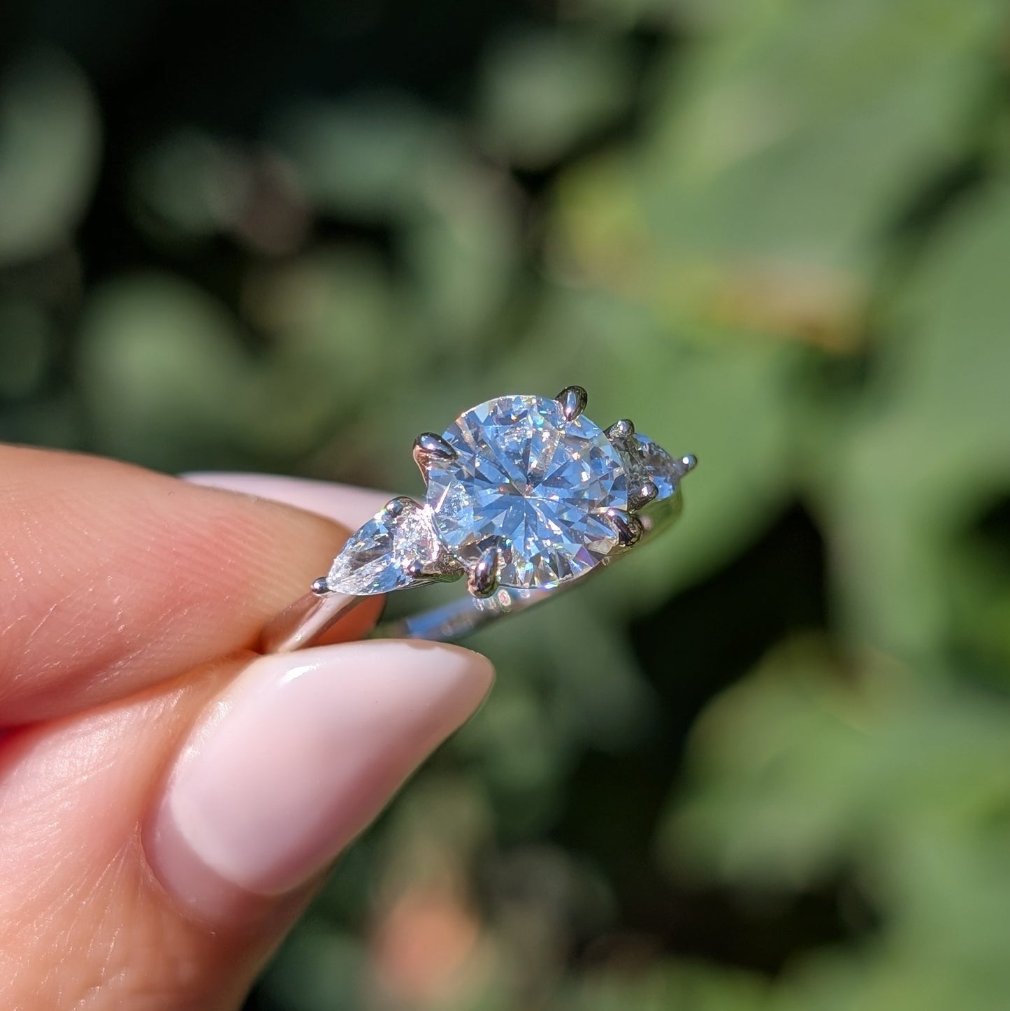 Forever Trio Pear — 2.6CT Three Stone Ring with Pear Flanks