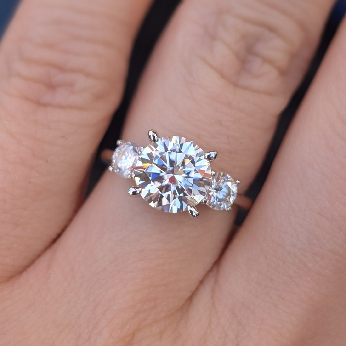 Forever Trio — 2.6CT Total Weight Round Moissanite Three-Stone Ring