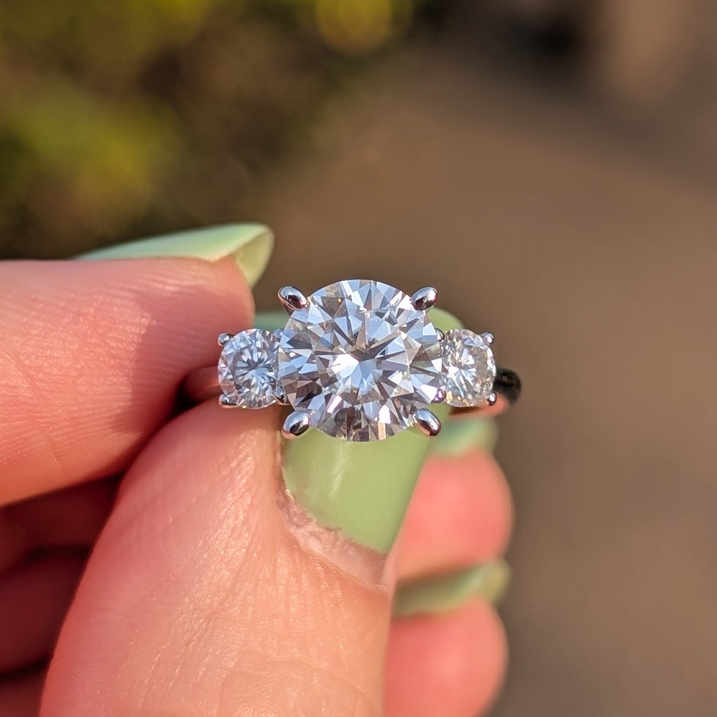 Forever Trio — 2.6CT Total Weight Round Moissanite Three-Stone Ring