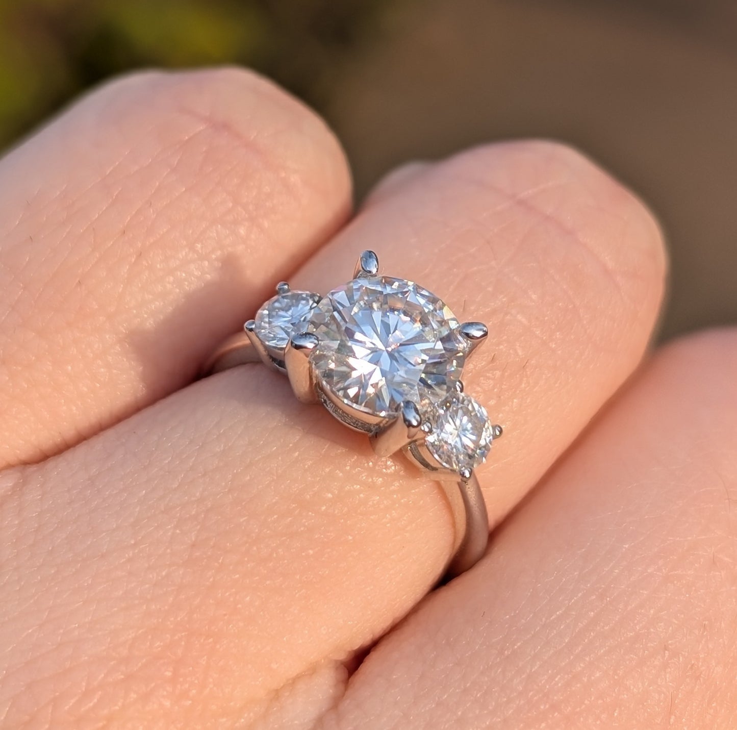 Forever Trio — 2.6CT Total Weight Round Moissanite Three-Stone Ring