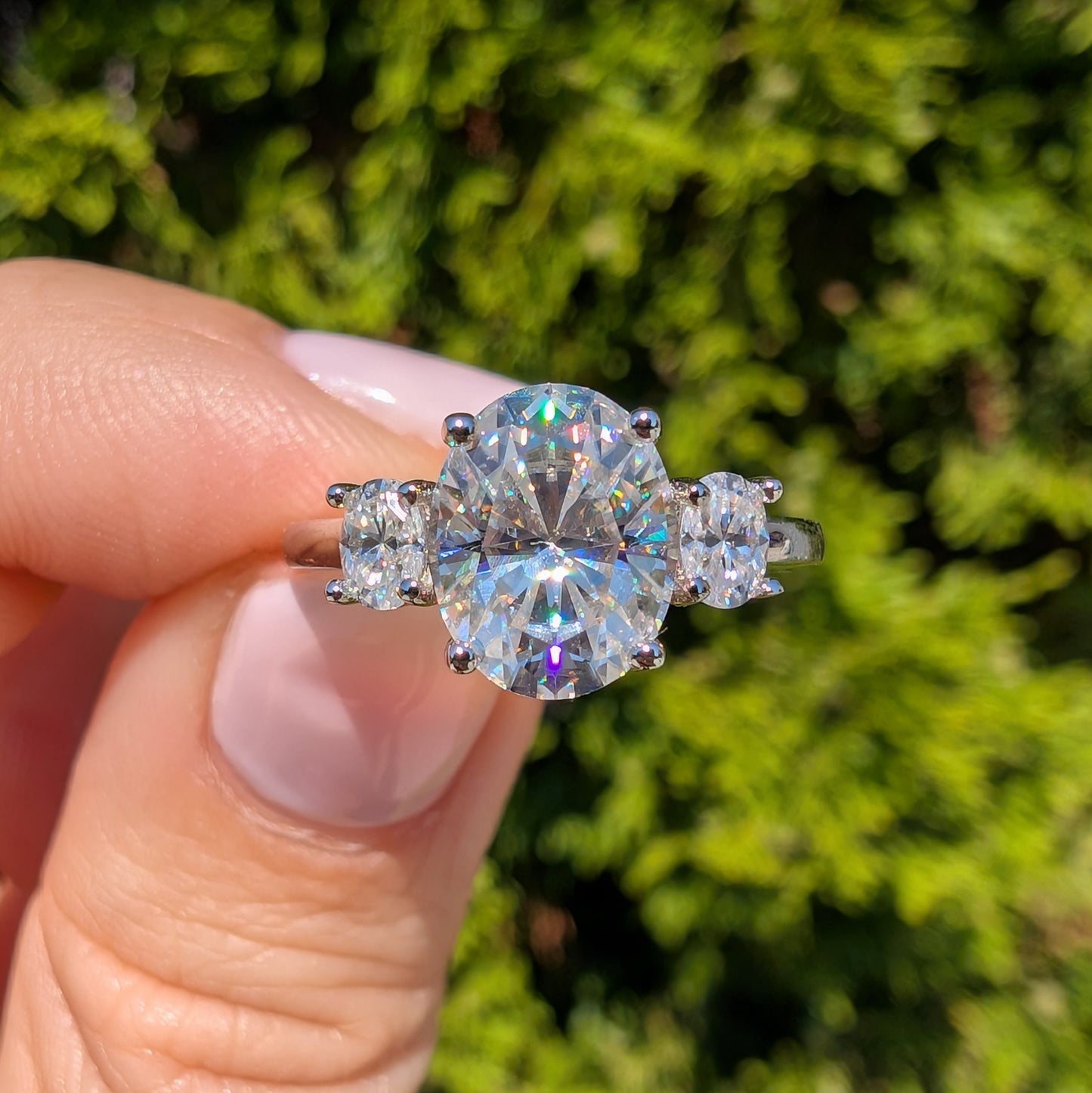 Forever Trio Oval — 2.6CT Total Weight Oval Moissanite Three-Stone Ring