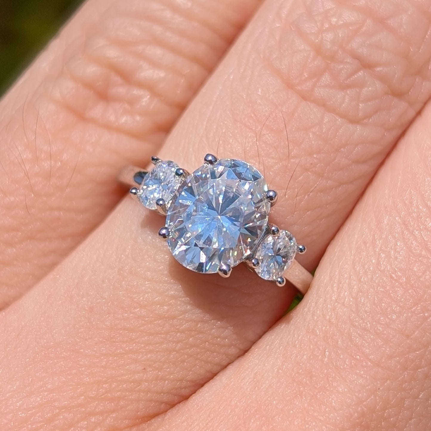 Forever Trio Oval — 2.6CT Total Weight Oval Moissanite Three-Stone Ring