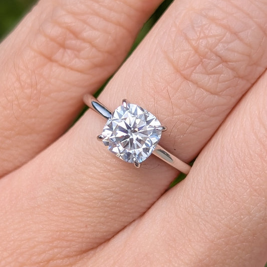 The Sovereign — 2CT Cushion Cut Moissanite Ring | Hidden Halo