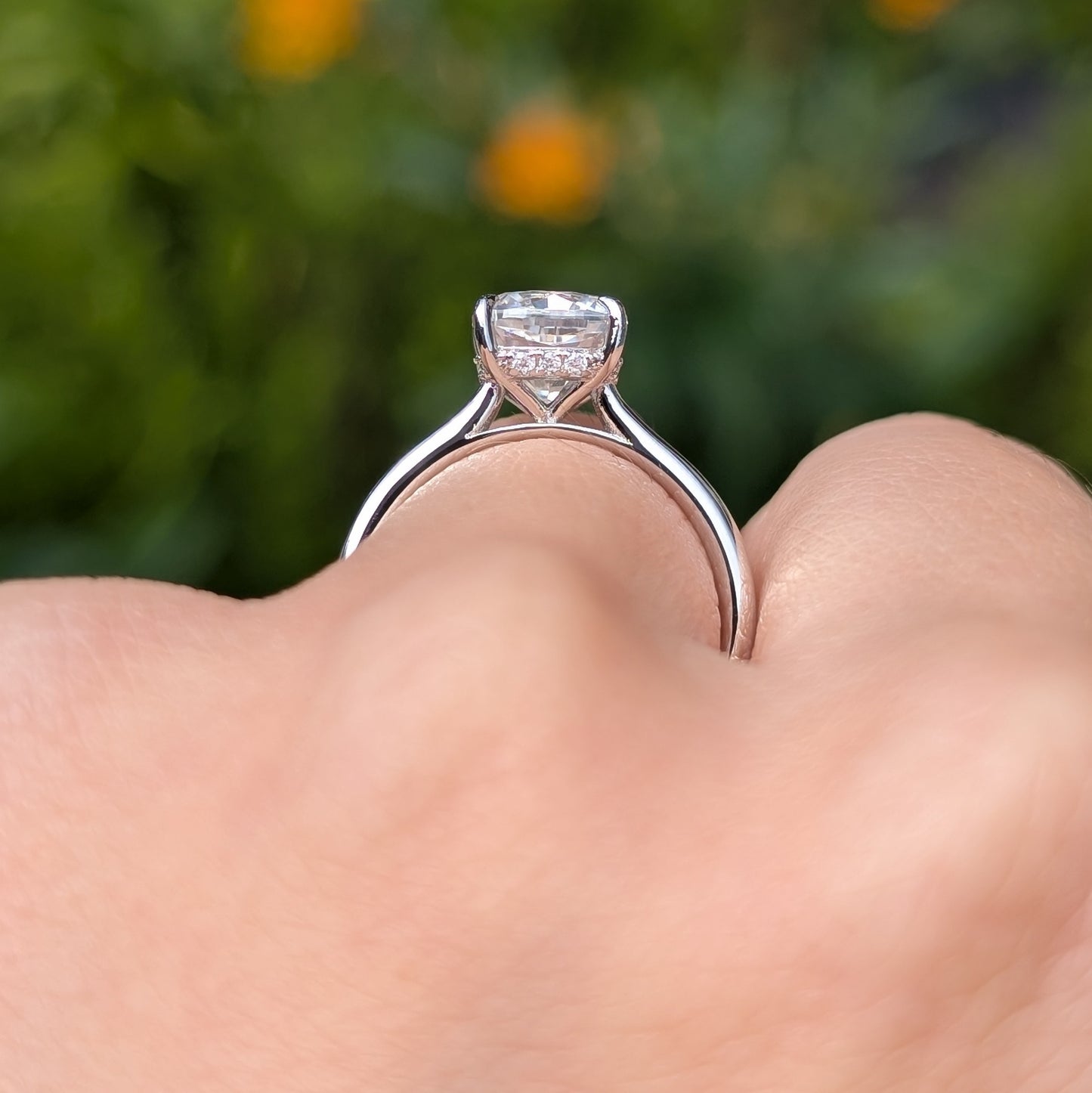 The Sovereign — 2CT Cushion Cut Moissanite Ring | Hidden Halo