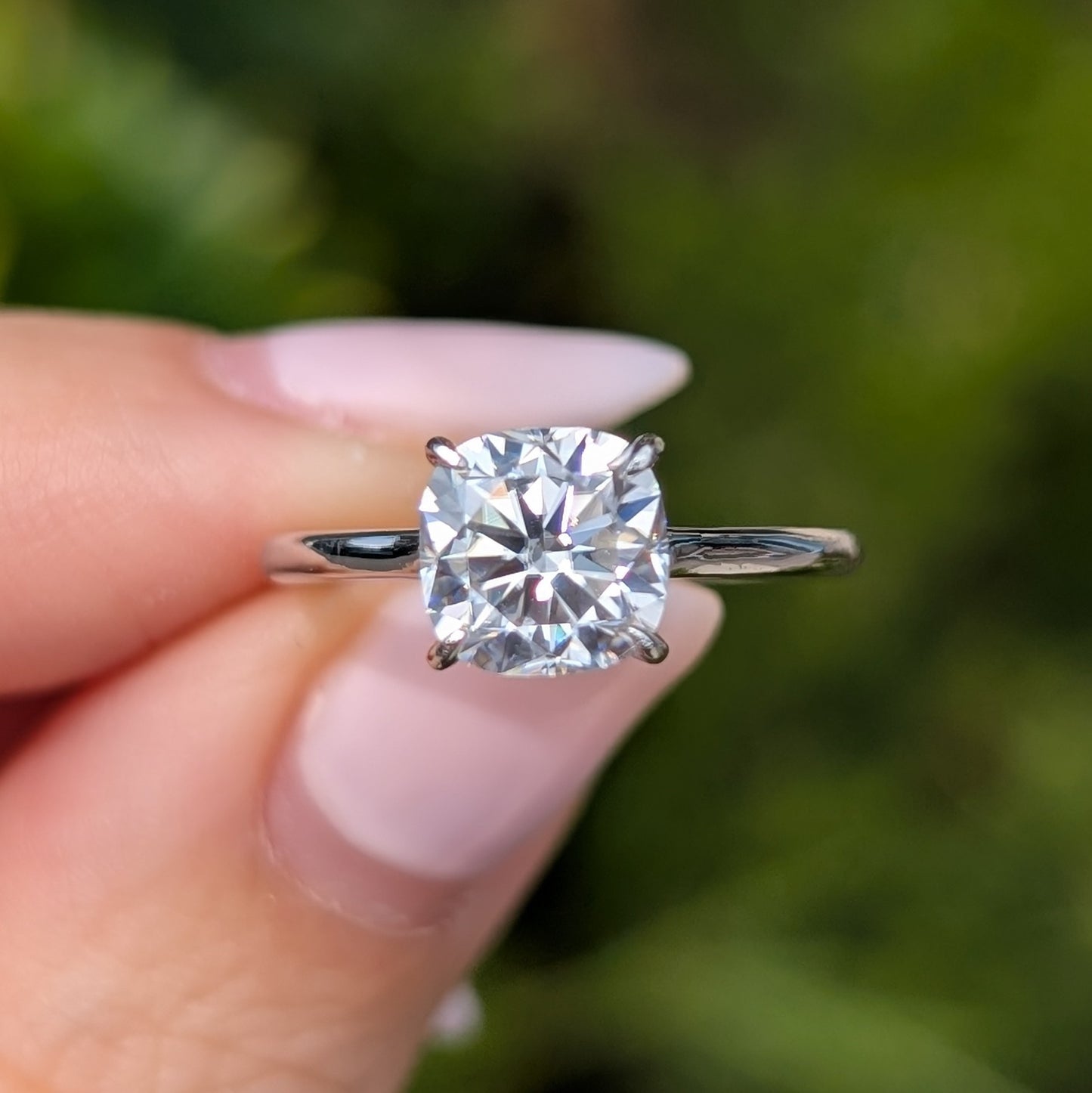 The Sovereign — 2CT Cushion Cut Moissanite Ring | Hidden Halo