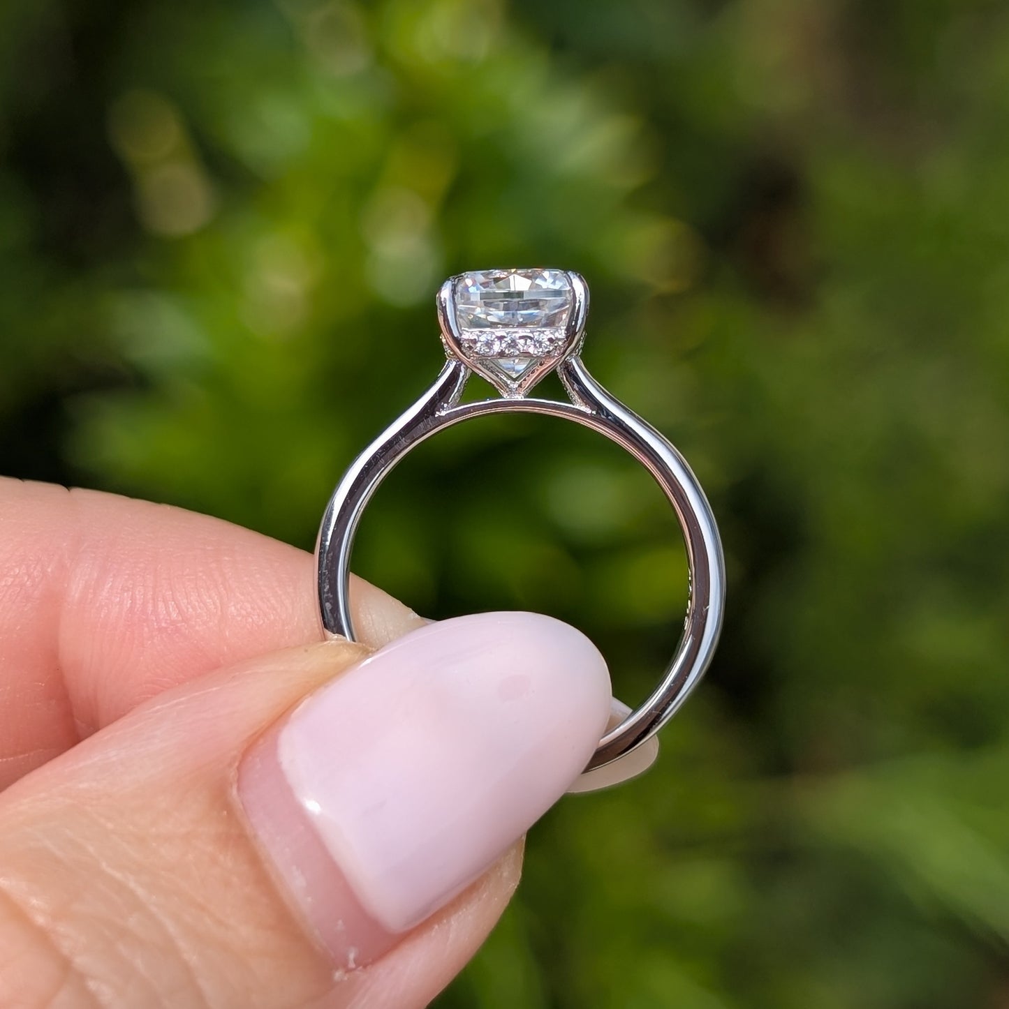 The Sovereign — 2CT Cushion Cut Moissanite Ring | Hidden Halo