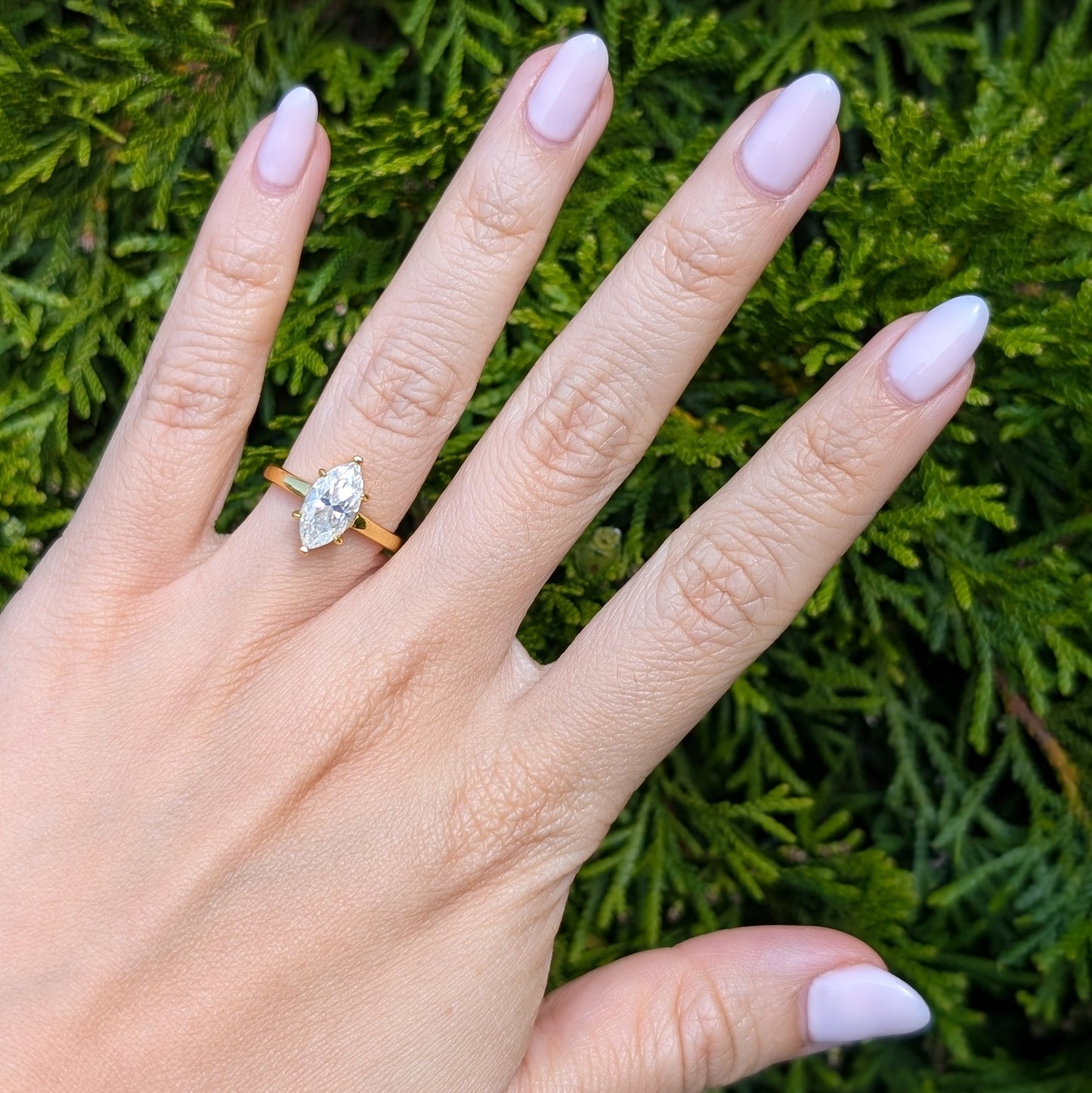 The Empress Gold — 2CT Marquise Moissanite Ring | 14K Gold-Plated