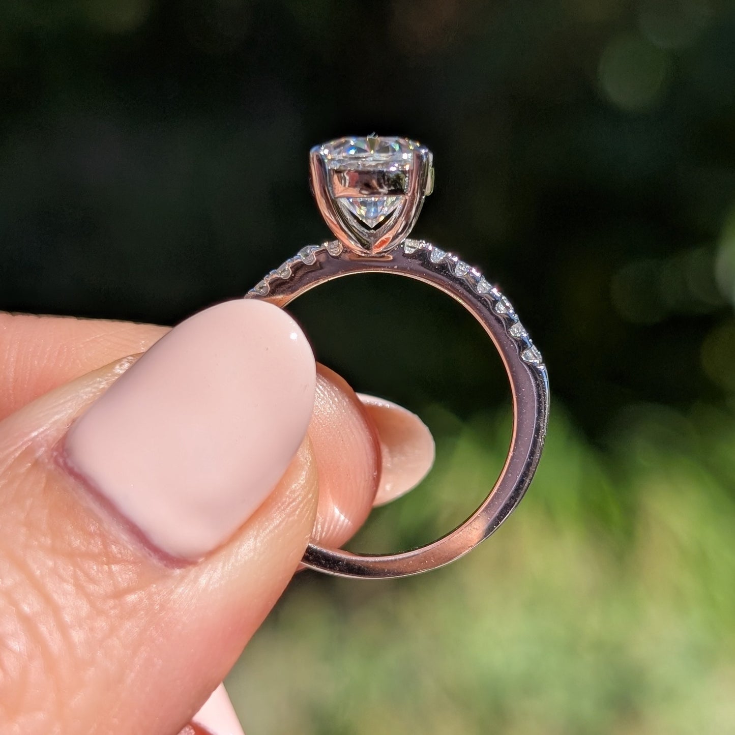 The Aurora — 2CT Oval Cut Moissanite Ring | Pavé Band