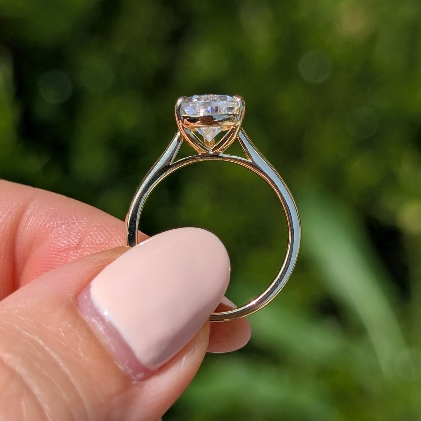 The Beloved Gold — 2CT Pear Cut Moissanite Solitaire Ring | 14K Gold-Plated Band