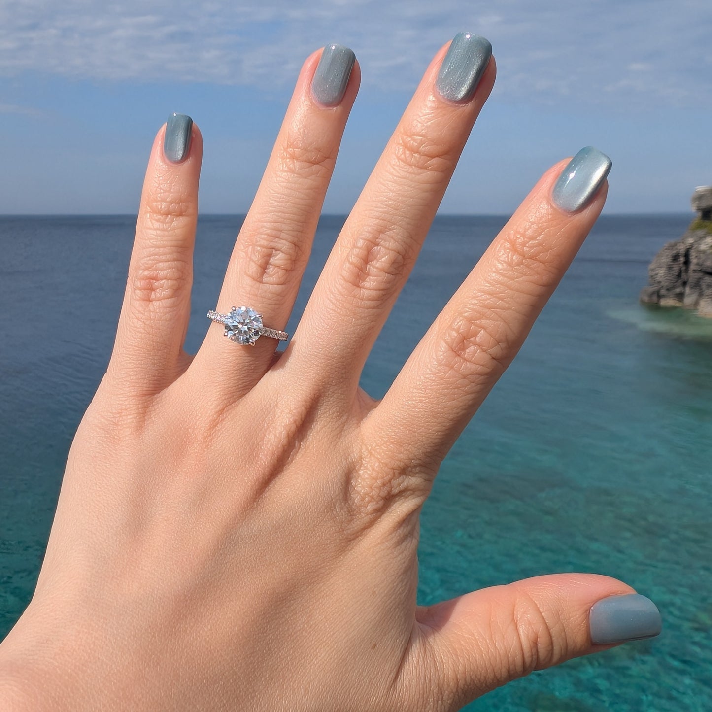 Cupid's Secret — 2CT Round Brilliant Moissanite Ring | Hidden Heart Gallery
