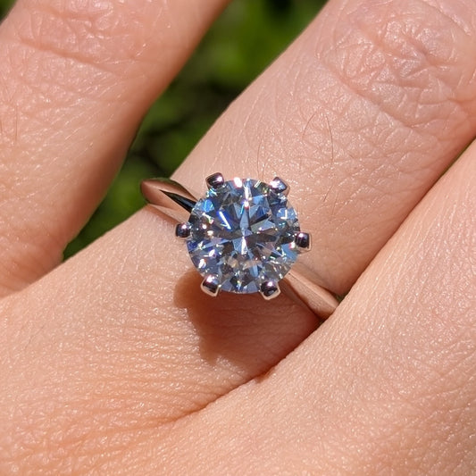 The Bolder Classic — 2CT Round Brilliant Moissanite Ring | Thick Band