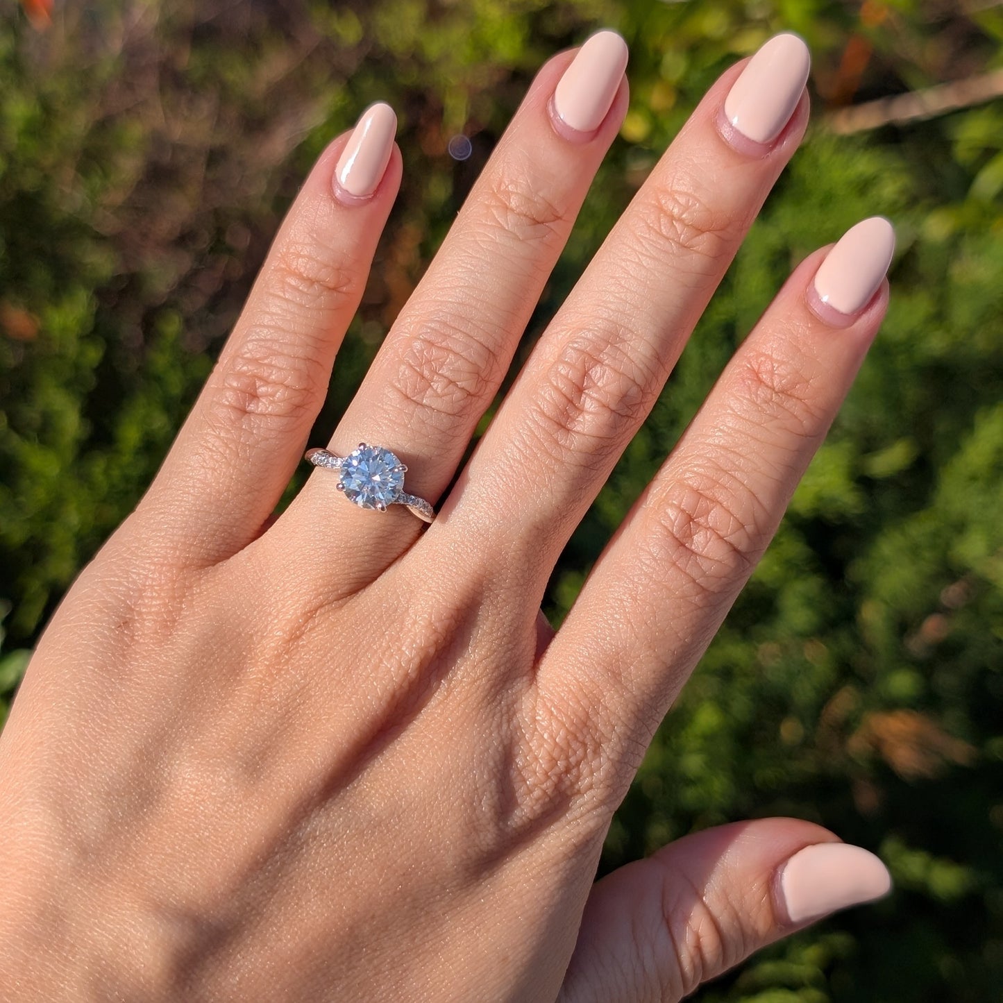 The Evermore Grande — 2CT Round Brilliant Moissanite Ring | Twisted Pavé Band