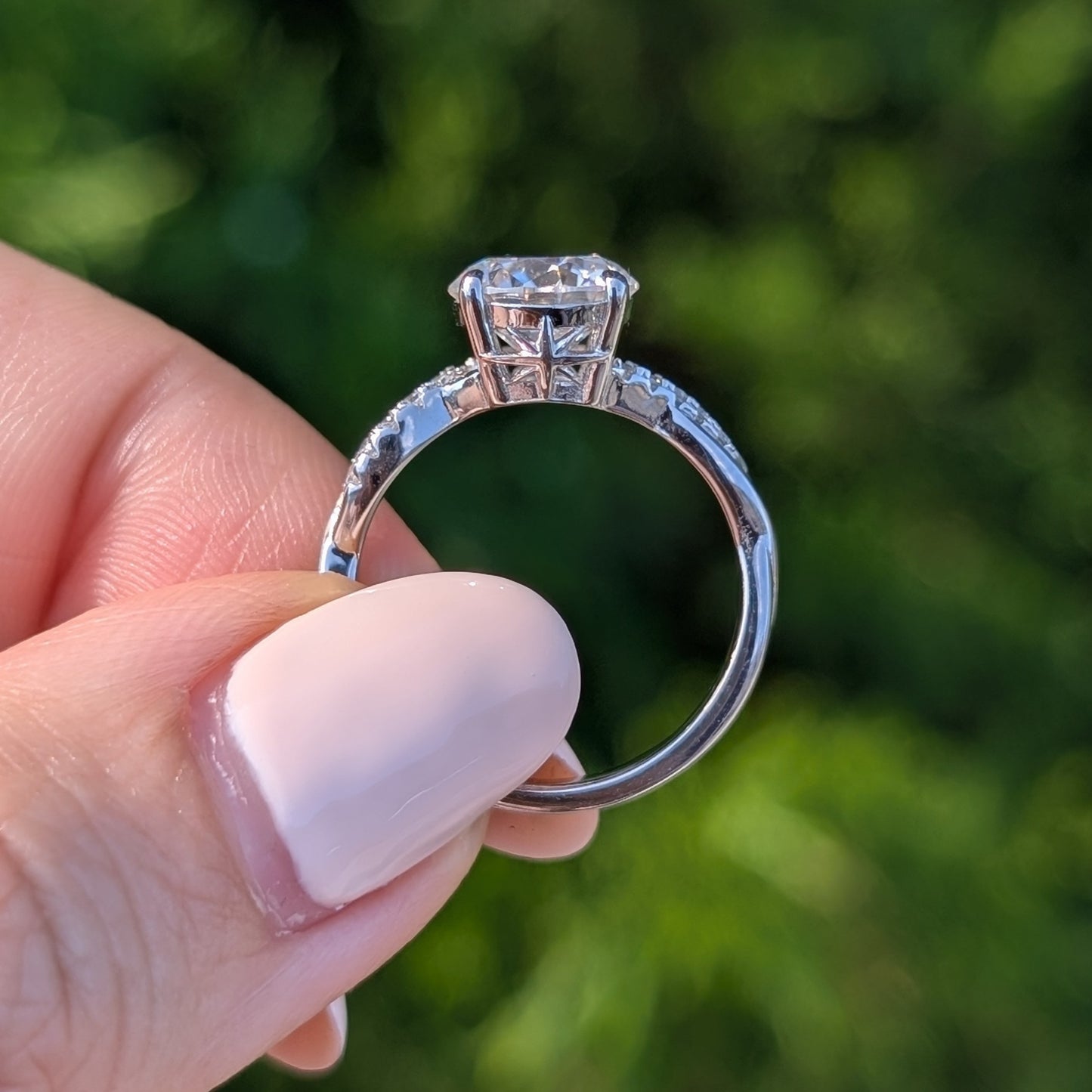 The Evermore Grande — 2CT Round Brilliant Moissanite Ring | Twisted Pavé Band