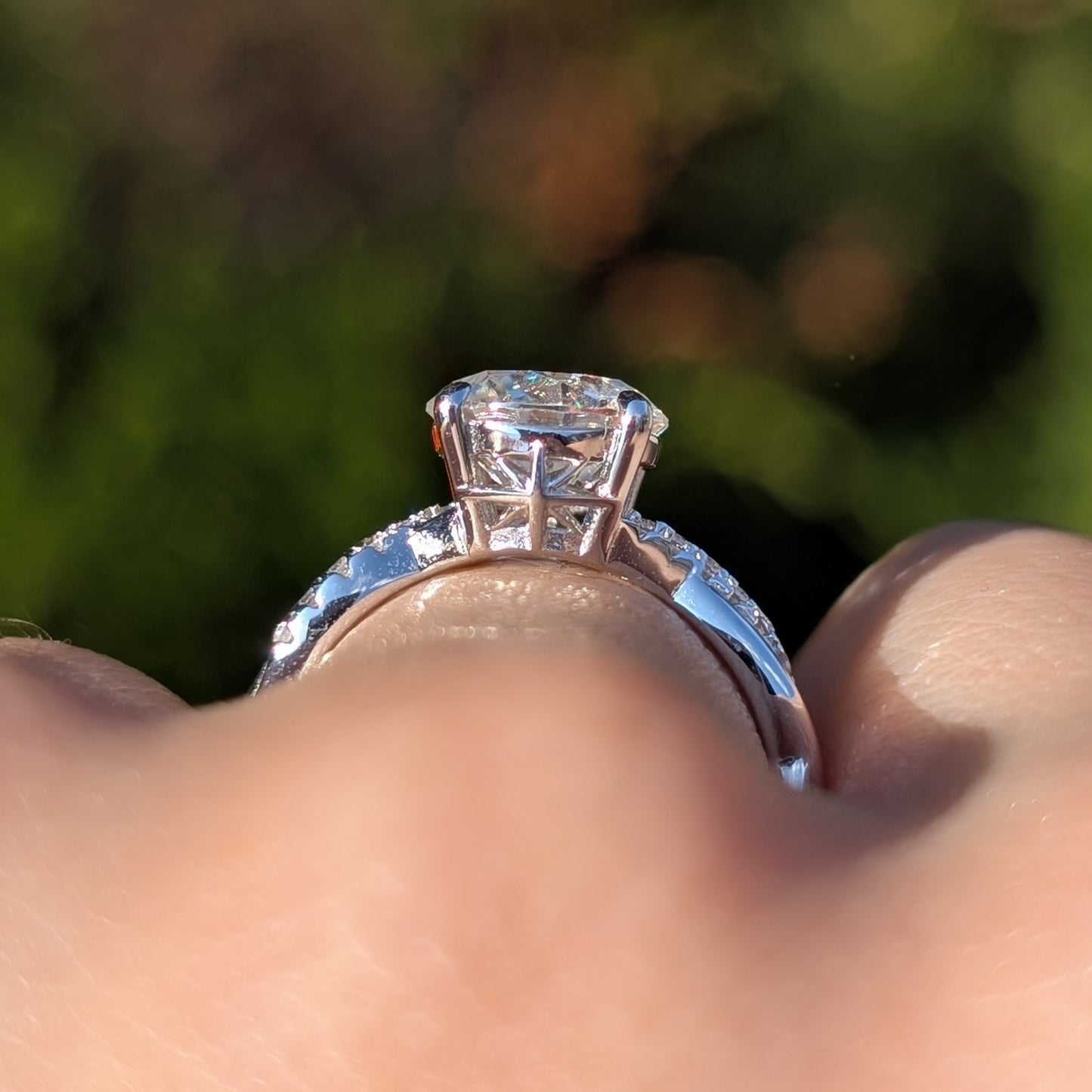 The Evermore Grande — 2CT Round Brilliant Moissanite Ring | Twisted Pavé Band