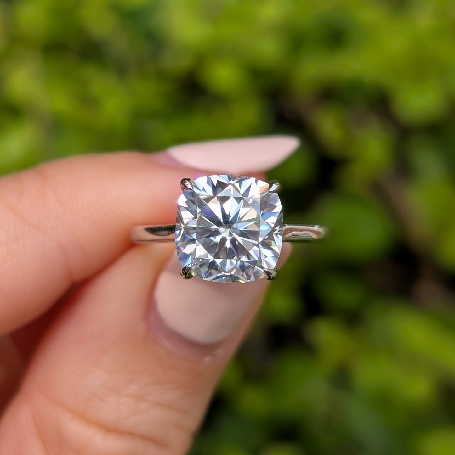 The Sovereign Grande — 3.5CT Cushion Cut Moissanite Ring with Hidden Halo