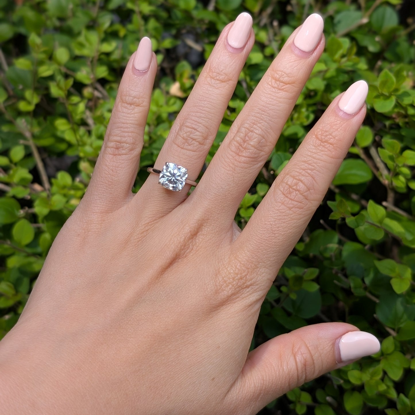 The Sovereign Grande — 3.5CT Cushion Cut Moissanite Ring with Hidden Halo