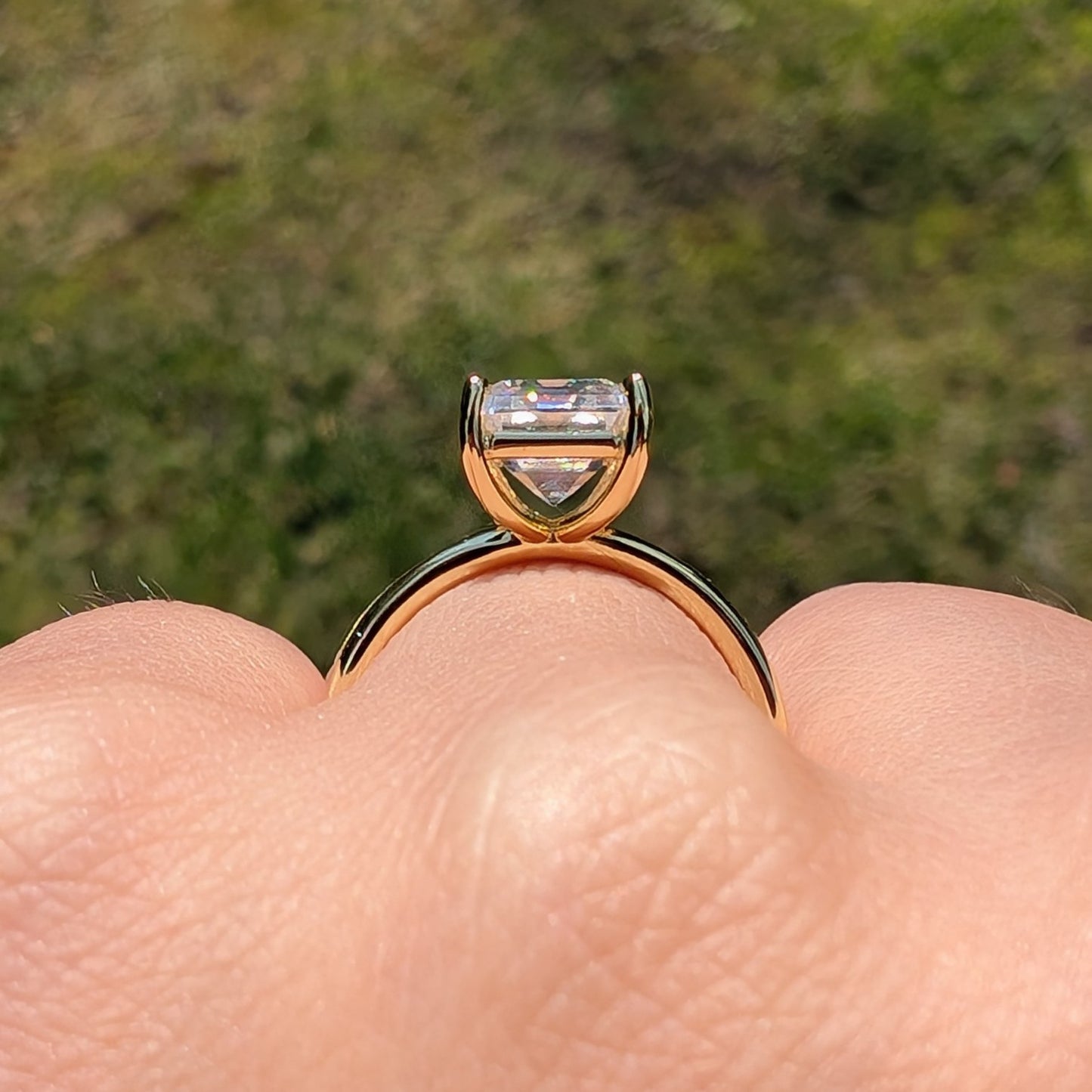 The Gatsby Gold — 3CT Emerald Cut Moissanite Ring | 14K Gold-Plated