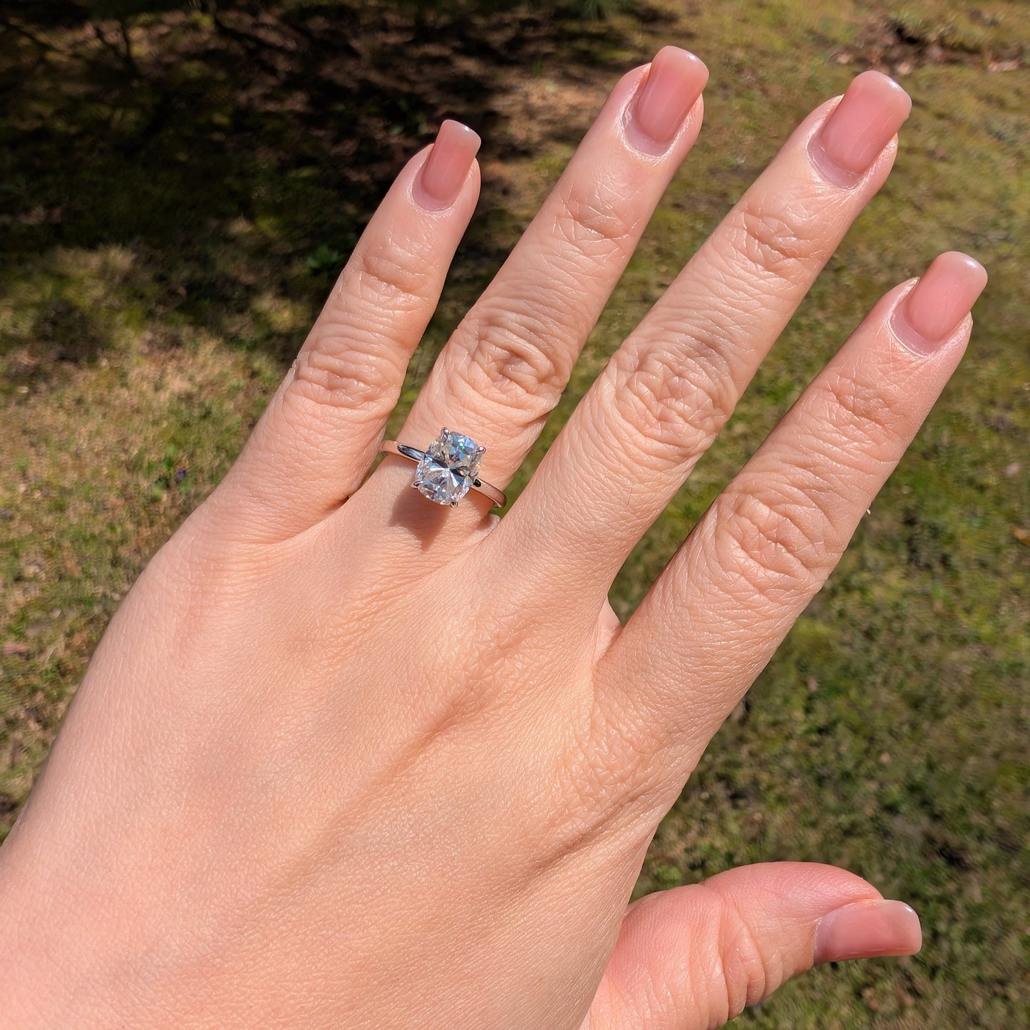 The Sovereign Allongée — 3CT Elongated Cushion Cut Moissanite Ring