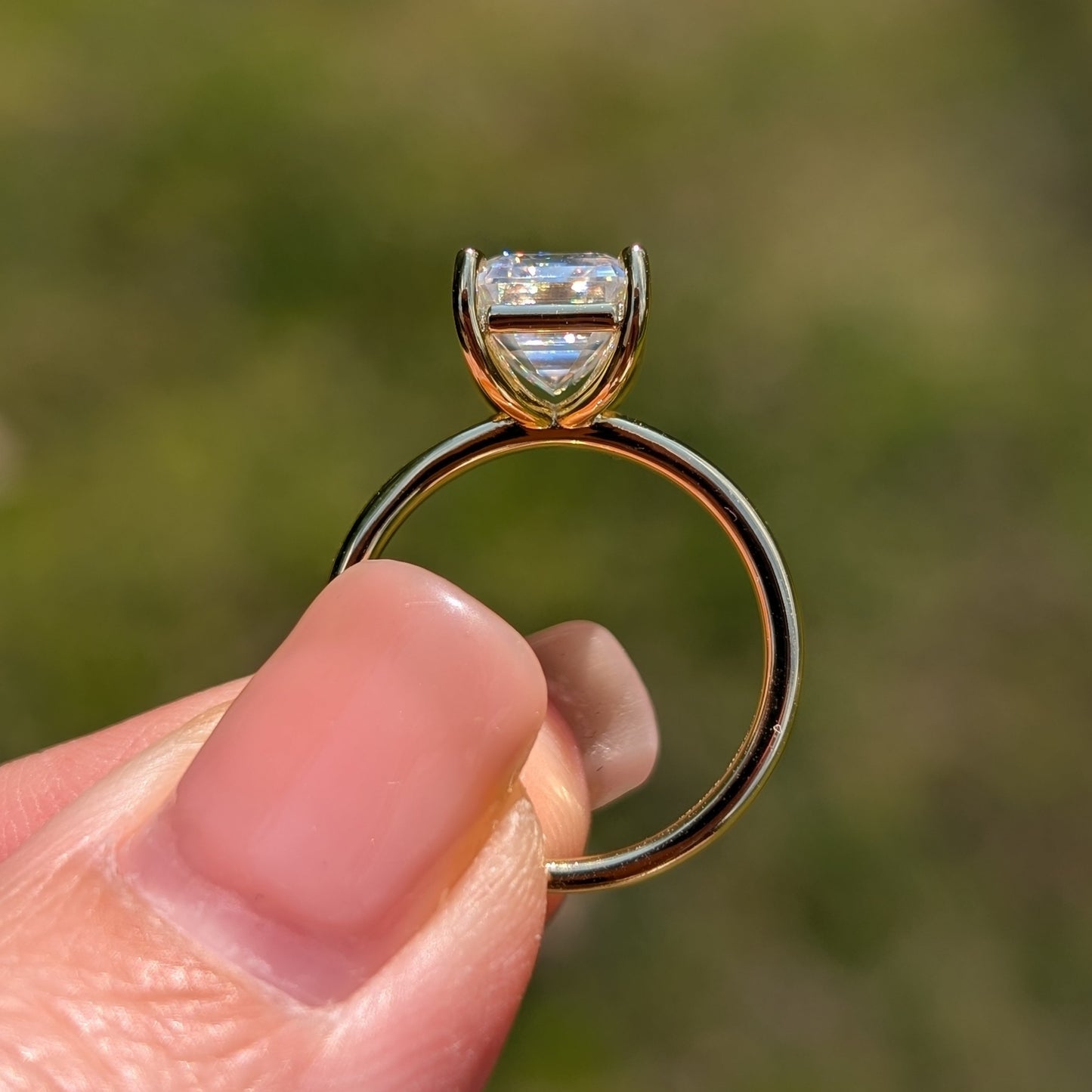 The Gatsby Gold — 3CT Emerald Cut Moissanite Ring | 14K Gold-Plated