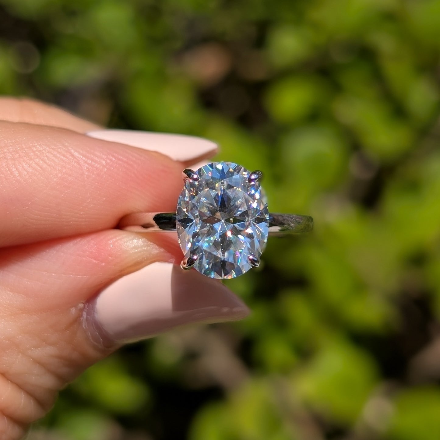 The Aurora Classic Grande — 3CT Oval Cut Moissanite Ring