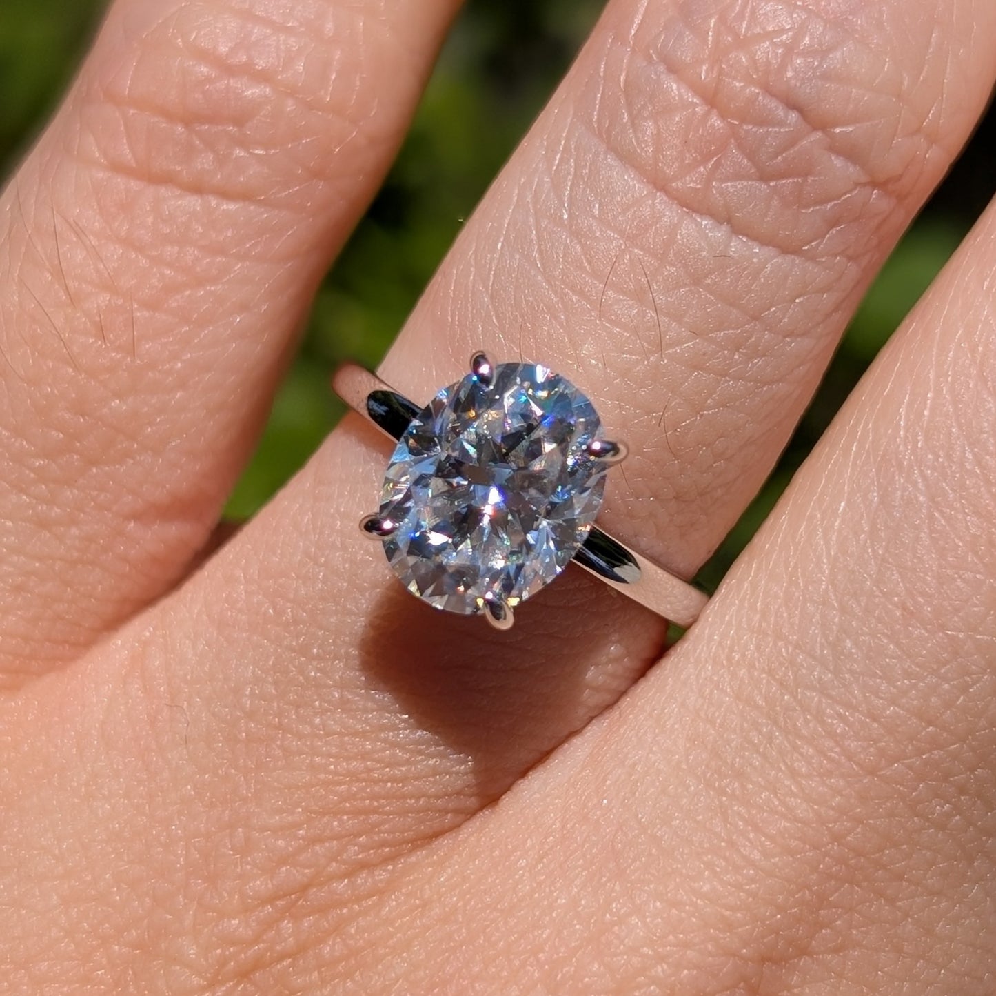 The Aurora Classic Grande — 3CT Oval Cut Moissanite Ring