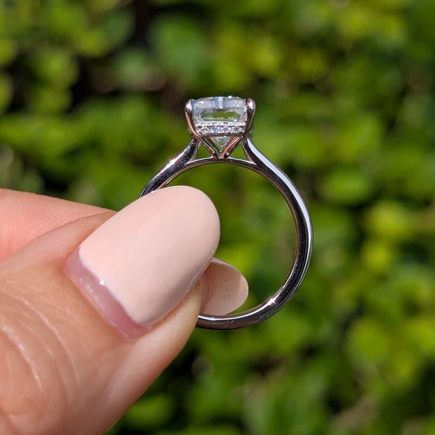 The Radiance — 3CT Radiant Cut Moissanite Ring | Hidden Halo
