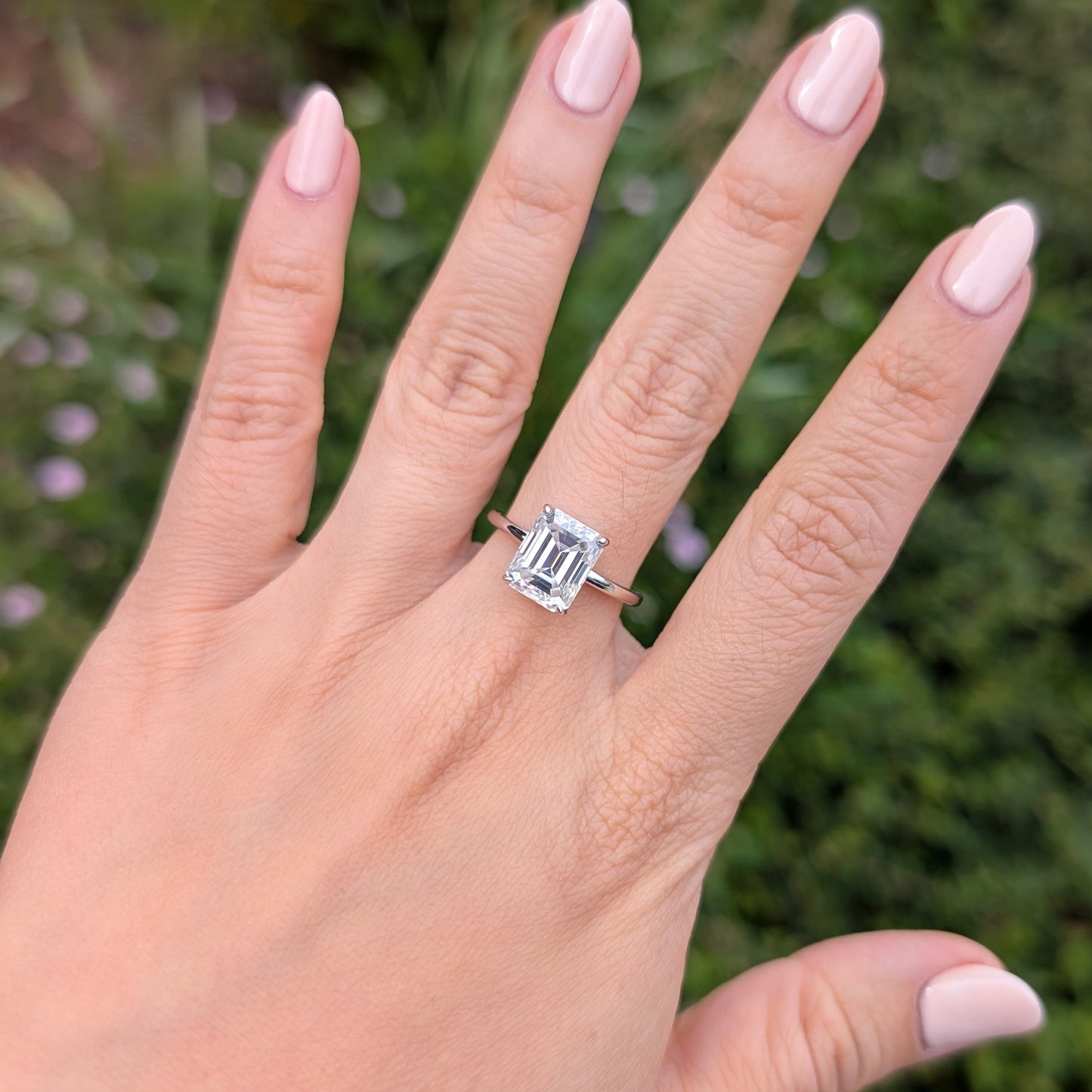 The Gatsby — 4CT Emerald Cut Moissanite Ring | Hidden Halo