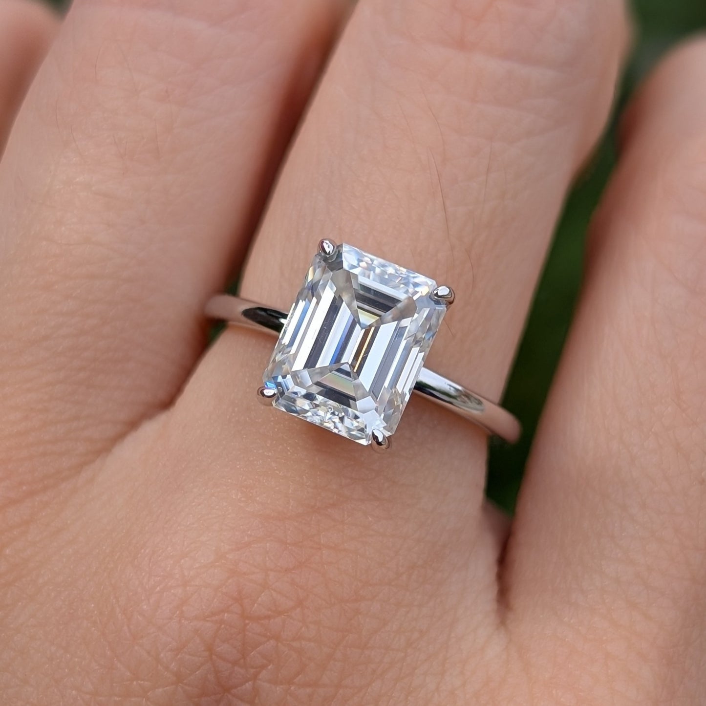 The Gatsby — 4CT Emerald Cut Moissanite Ring | Hidden Halo