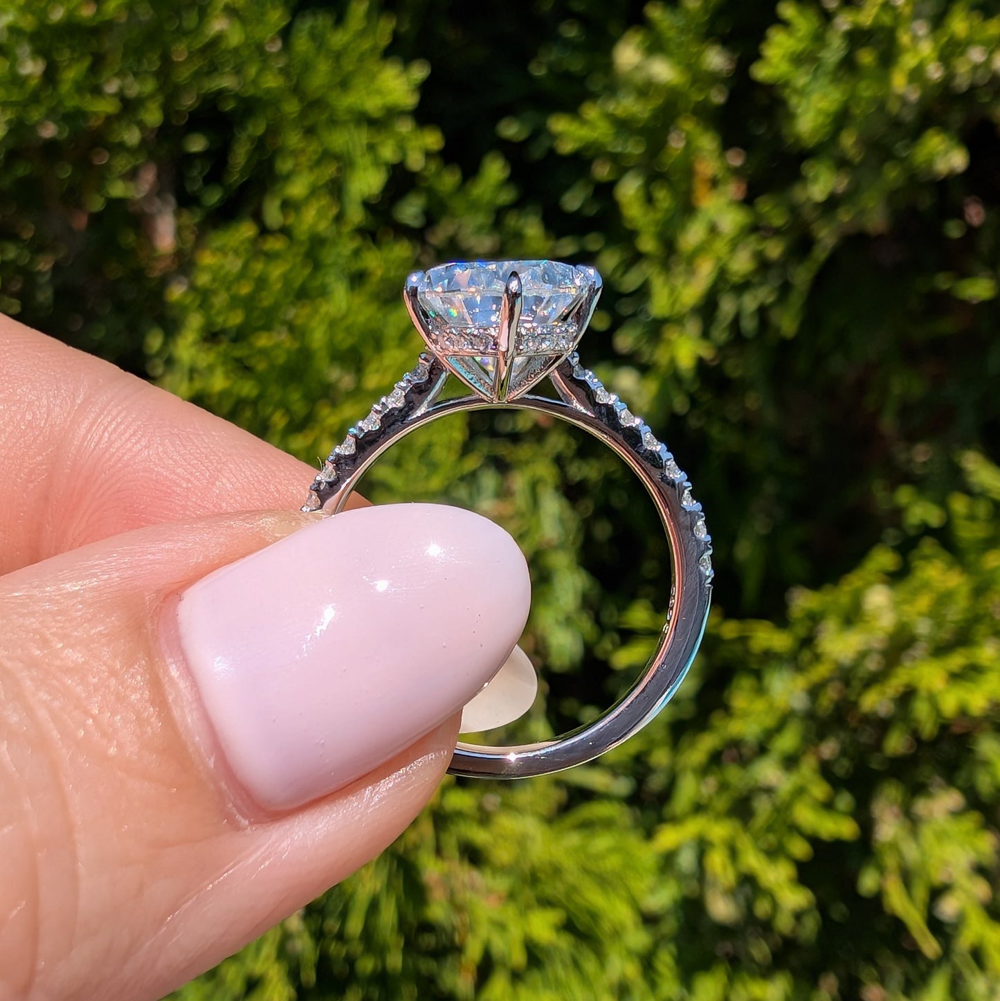 The Beloved Grande Pavé — 4CT Pear Moissanite Pavé Ring | Hidden Halo