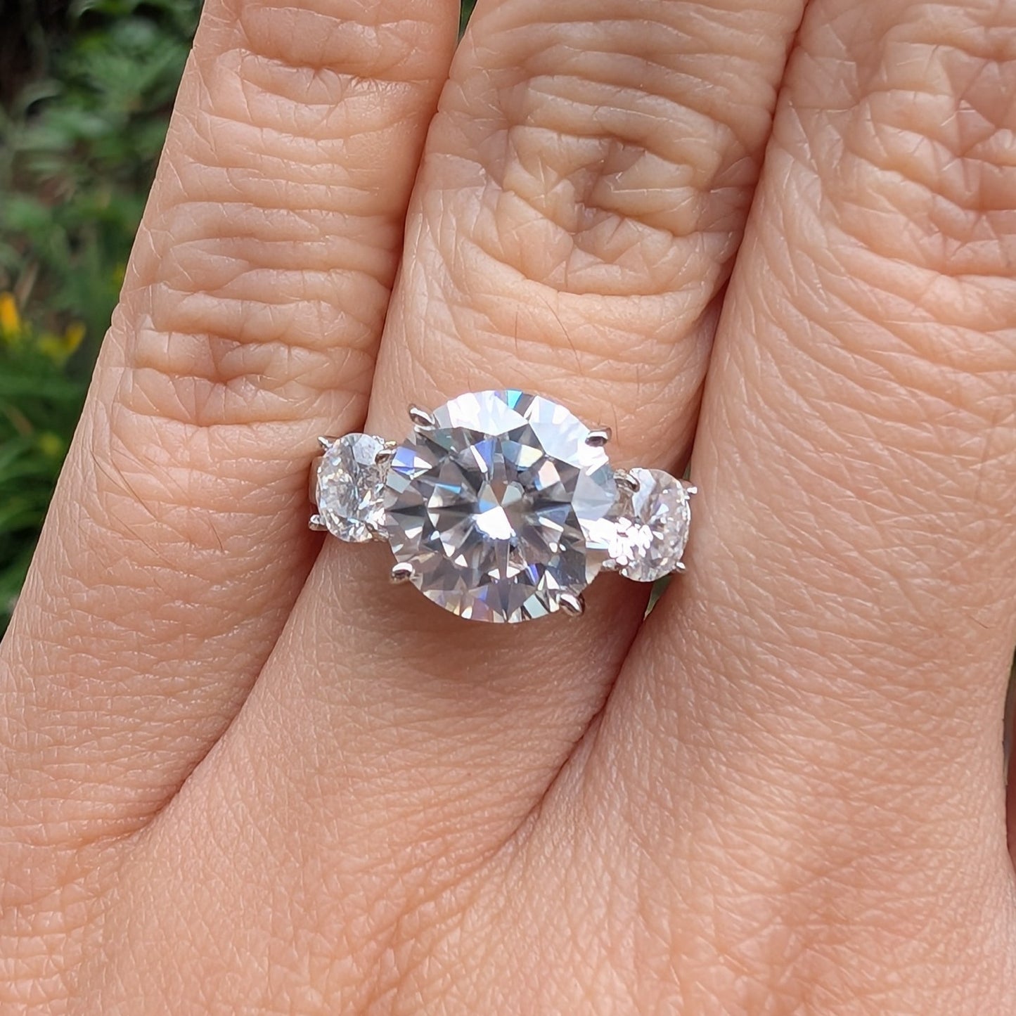 Forever Trio Grande — 5CT Total Weight Round Moissanite Three-Stone Ring