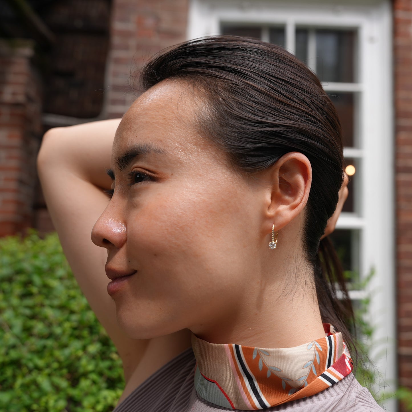 The Éclat Drop Gold — Moissanite Drop Earrings with Pavé Lever-Back