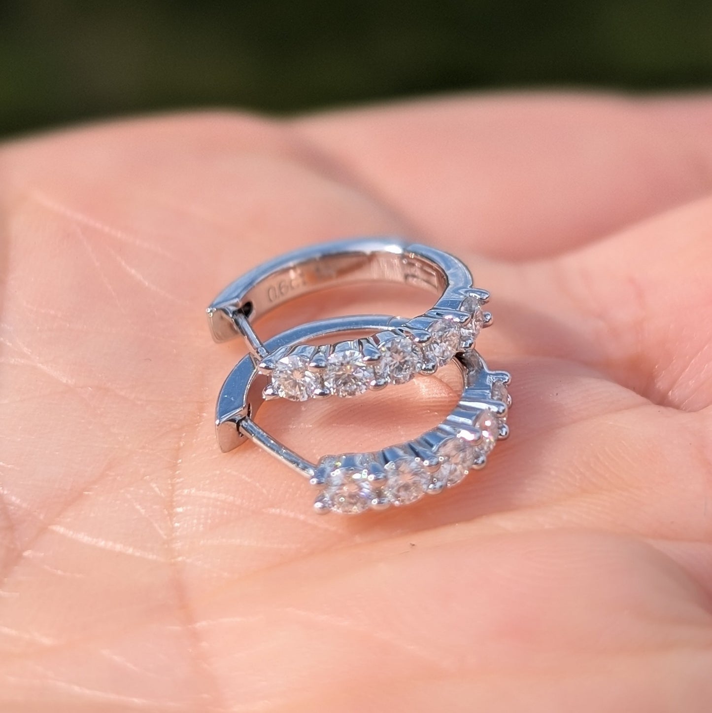 The Lumi Hoops — 0.6CT Moissanite Huggie Hoop Earrings