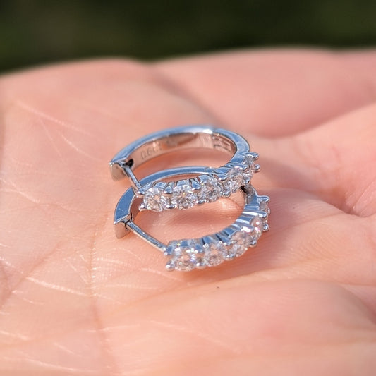 The Lumi Hoops — 0.6CT Moissanite Huggie Hoop Earrings