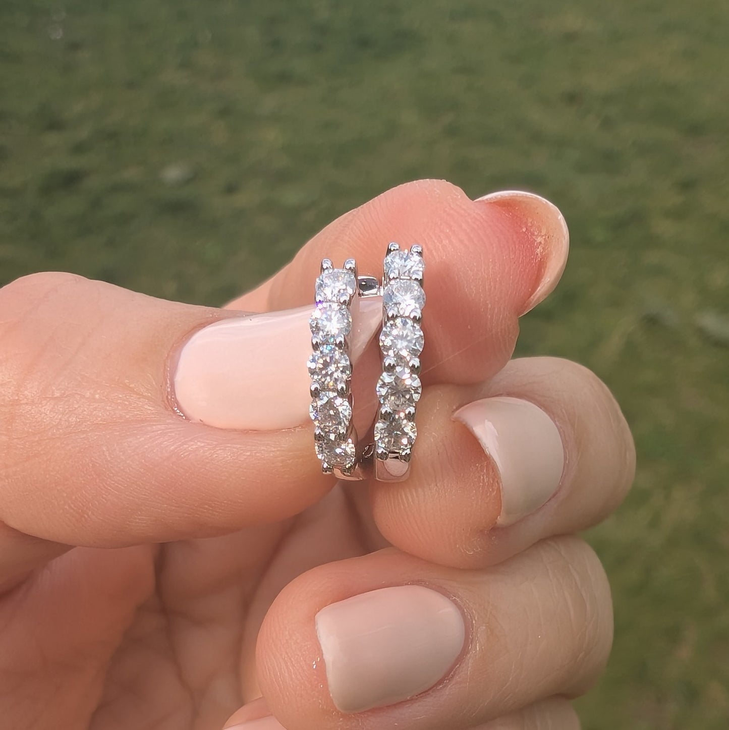 The Lumi Hoops — 0.6CT Moissanite Huggie Hoop Earrings