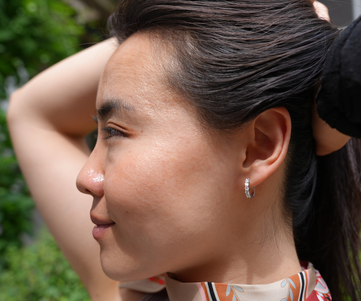 The Lumi Hoops — 0.6CT Moissanite Huggie Hoop Earrings